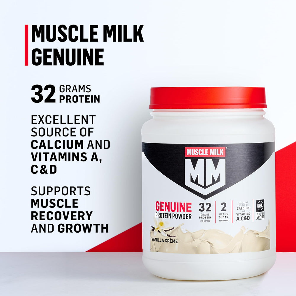 Muscle Milk batido servido en vaso listo para consumir como snack energético