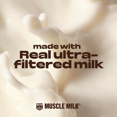 Muscle Milk textura cremosa del batido fresa enfatizando sabor y consistencia