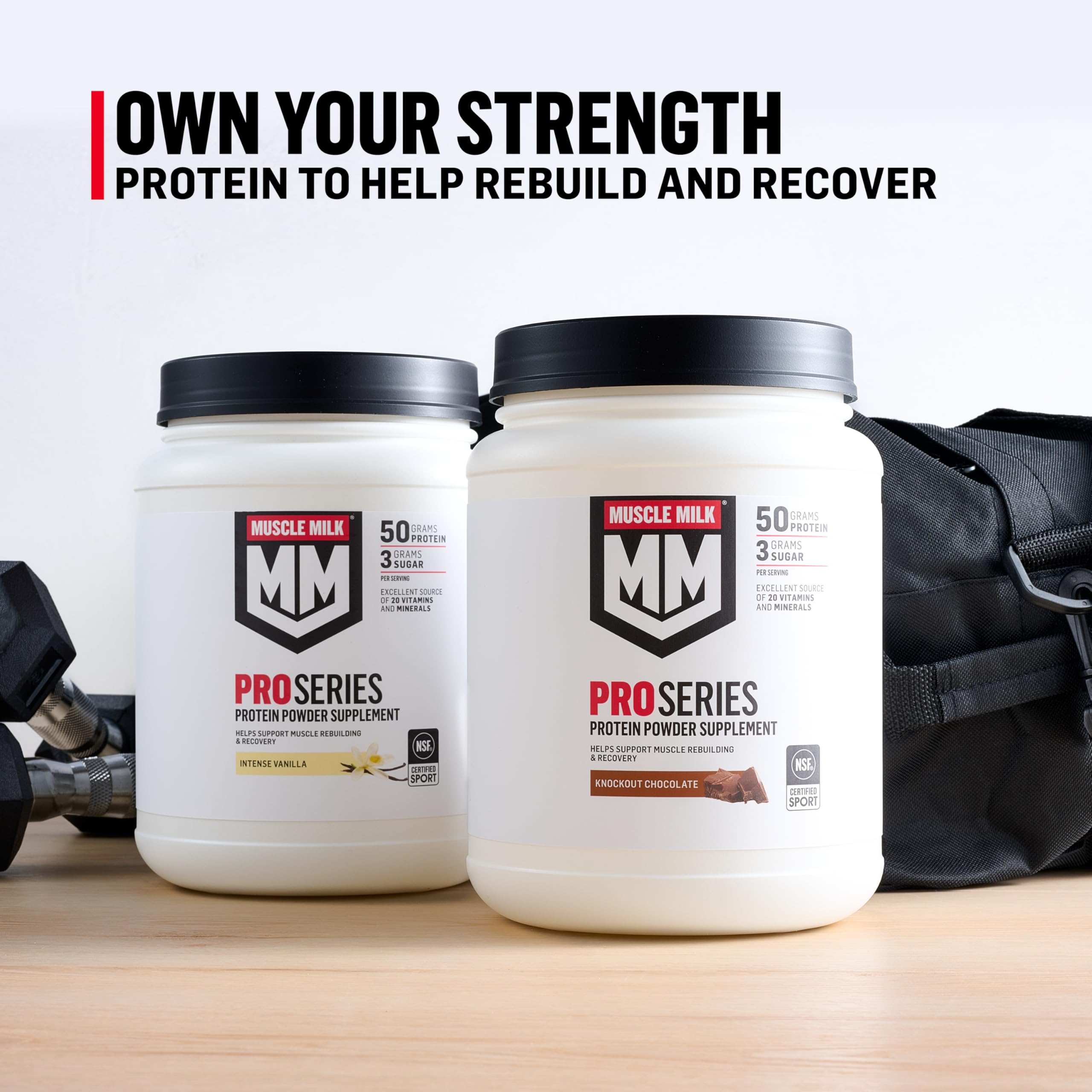 Muscle Milk en ambiente de gimnasio aportando recuperación post-entreno