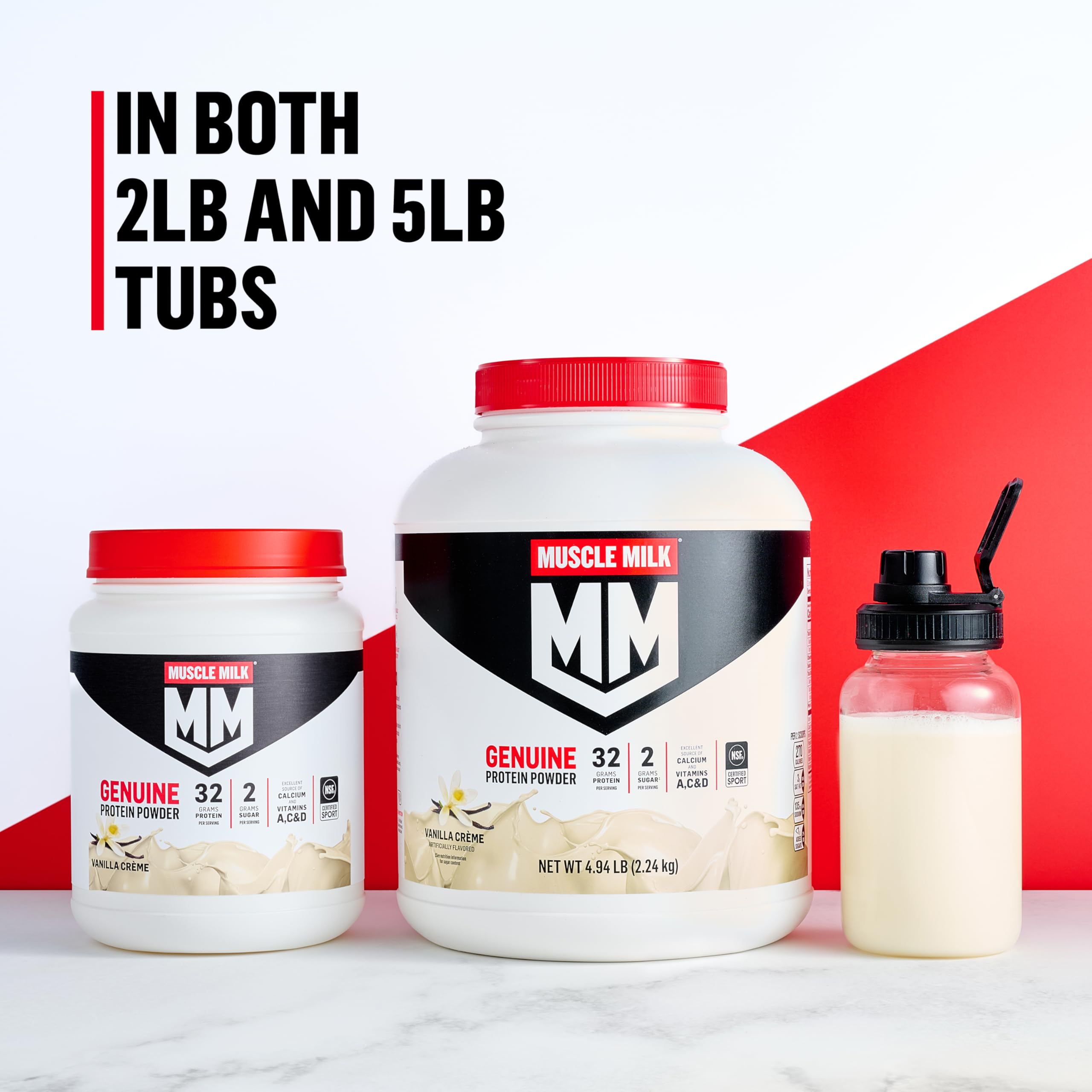 Muscle Milk junto a bolsa de gimnasio visualizando uso práctico