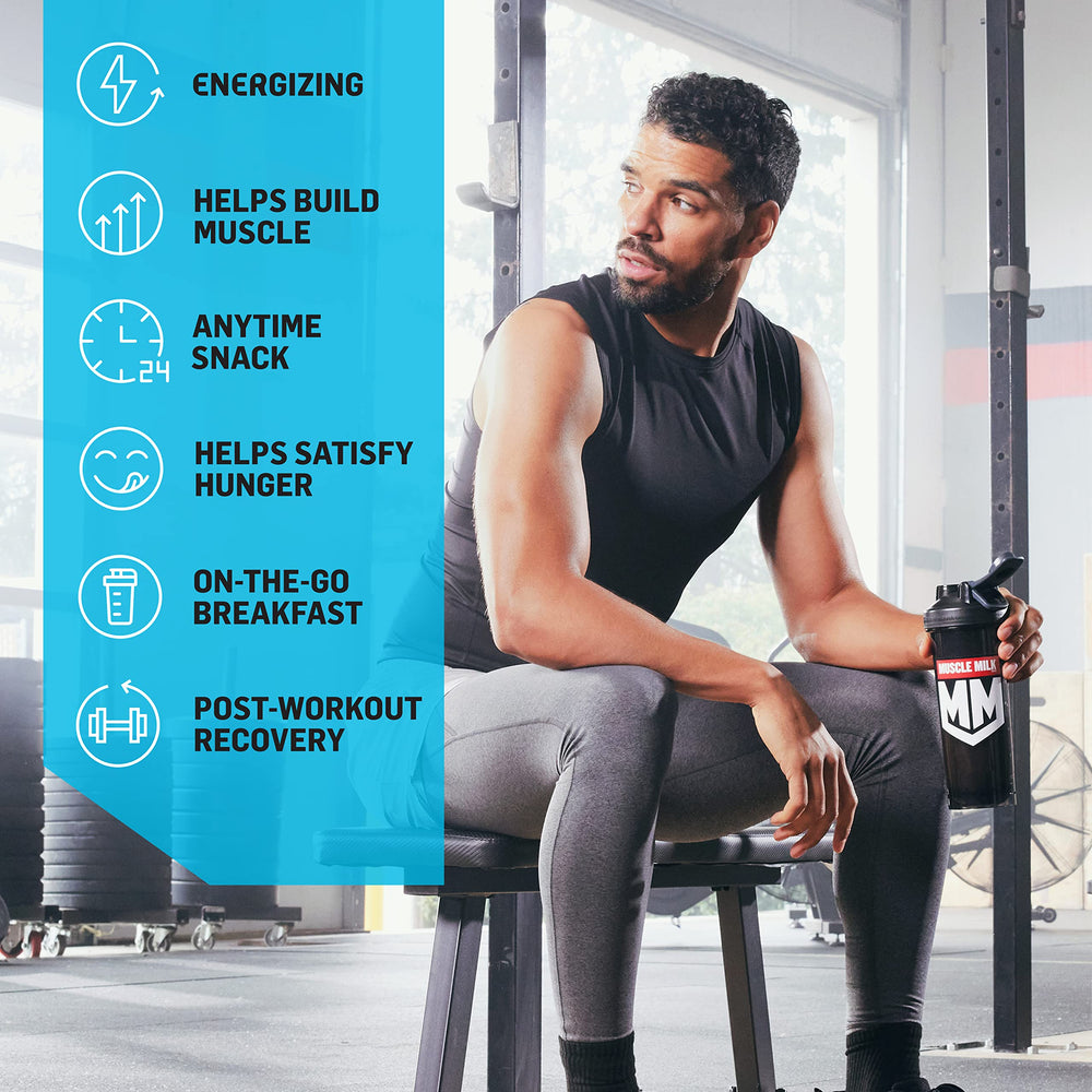 Muscle Milk batido en vaso listo para beber y aportar proteína