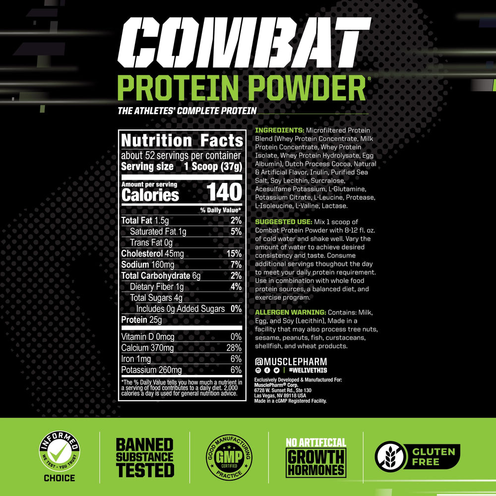MusclePharm polvo en primer plano destacando textura y mezcla fácil