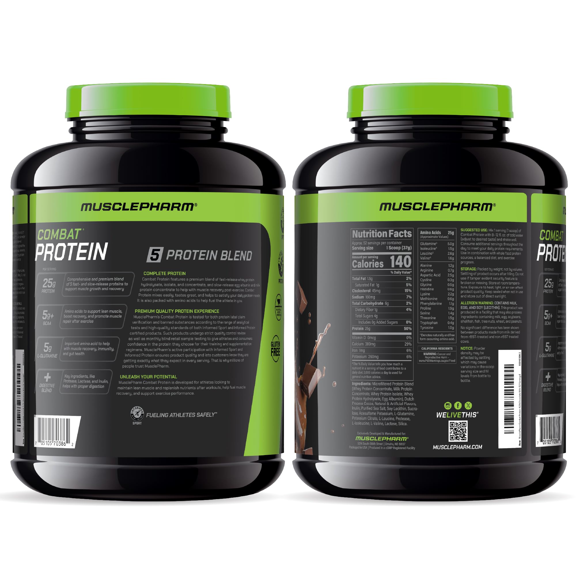 MusclePharm vaso preparado sabor Chocolate Milk listo para beber