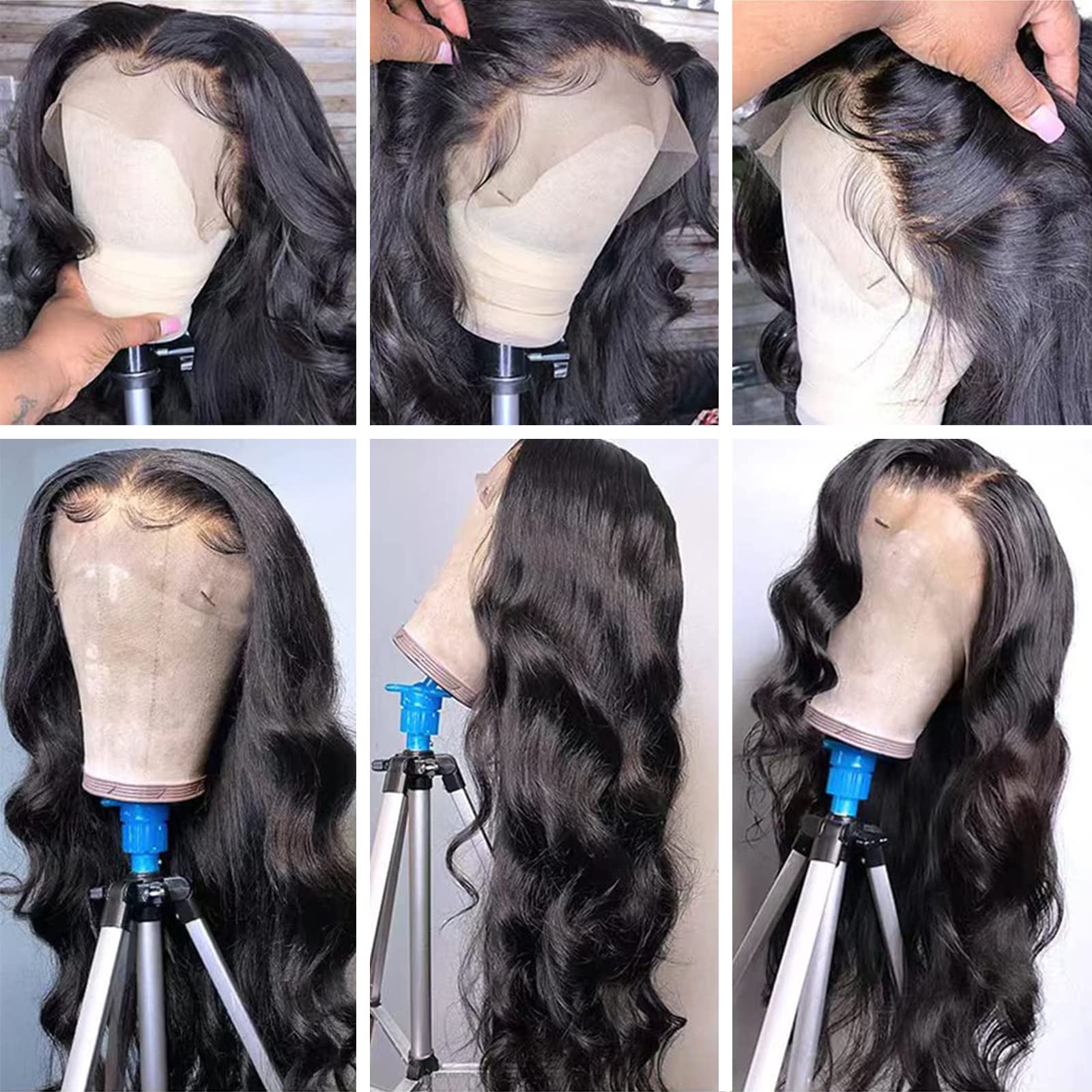 MUZOJET wig measured to display true length and density for size reference