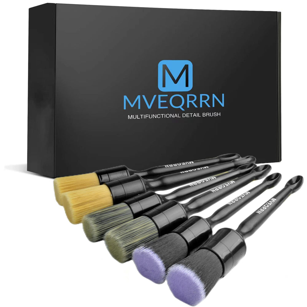 MVEQRRN vista frontal del set de brochas mostrando seis piezas y beneficios de variedad