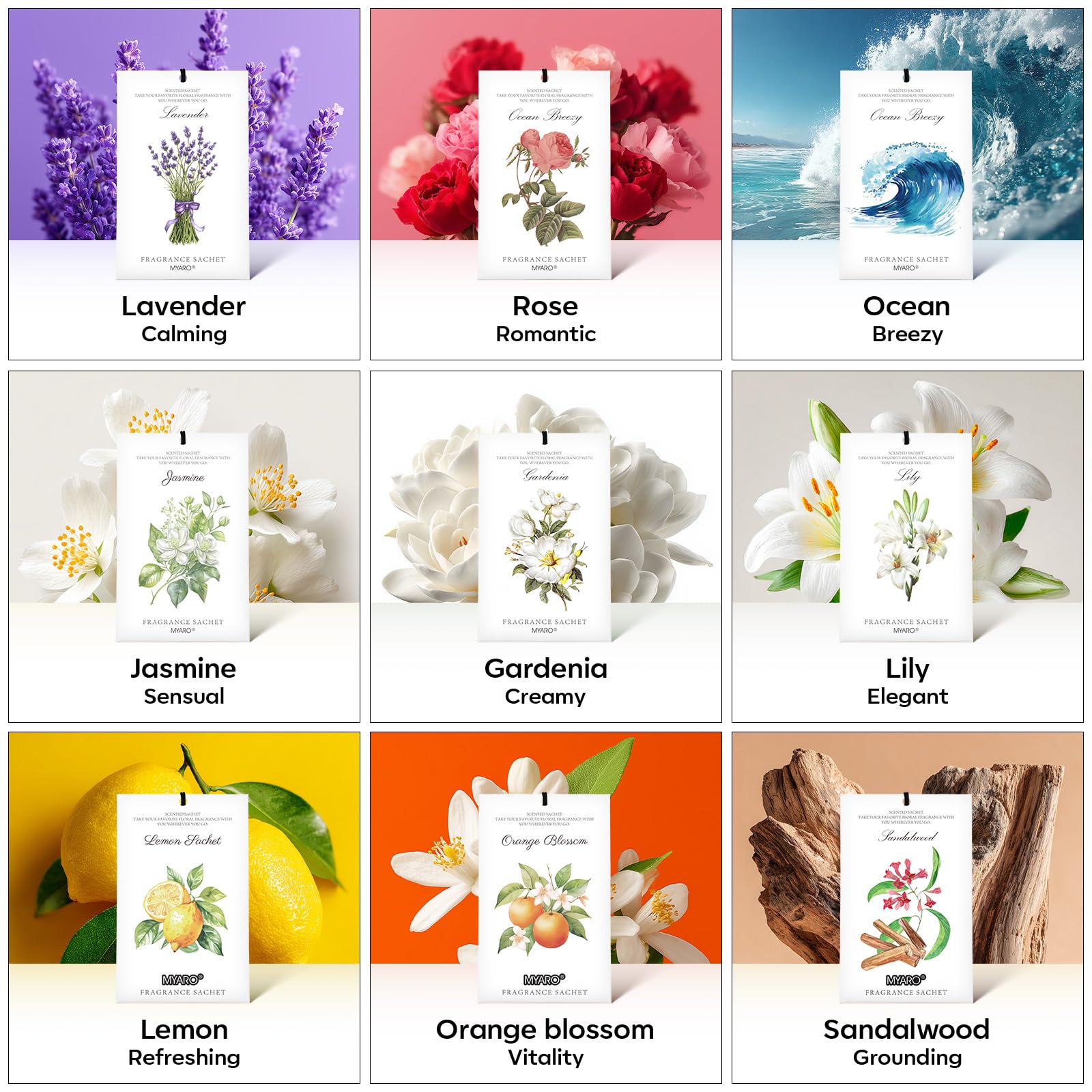 MYARO sachets en ambiente doméstico creando una bienvenida aromática