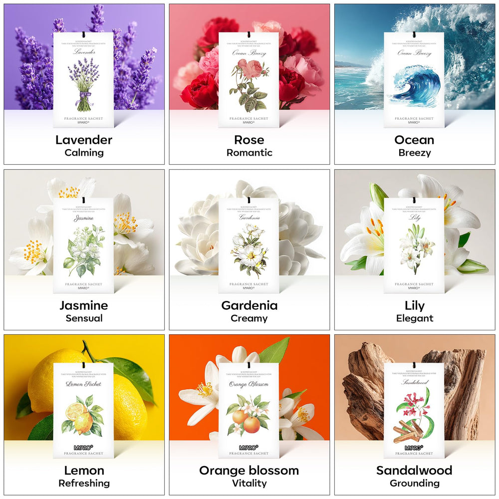 MYARO sachets en ambiente doméstico creando una bienvenida aromática