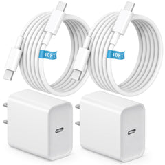MYBEER cargador frontal doble mostrando puertos USB-C y beneficio de carga rápida