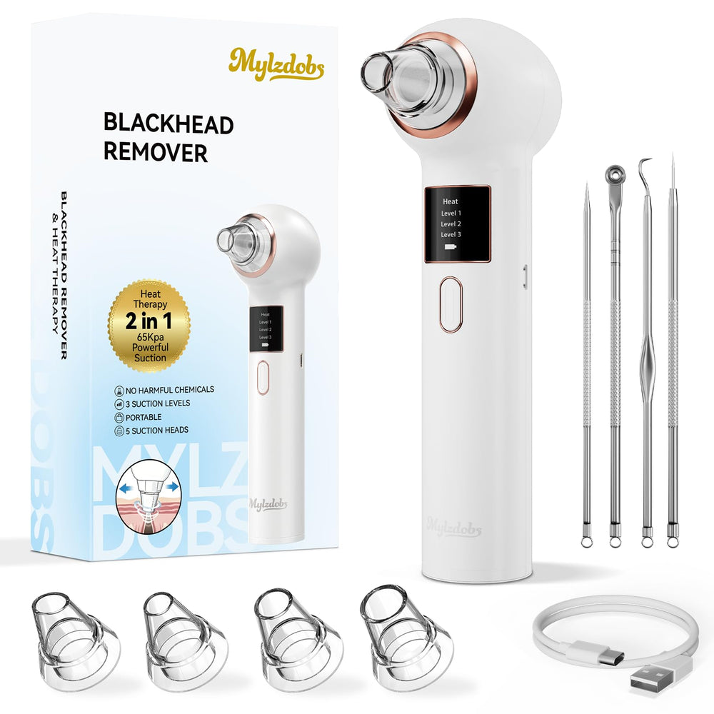 Mylzdobs front view of white pore vacuum showing sleek design and portability benefit
