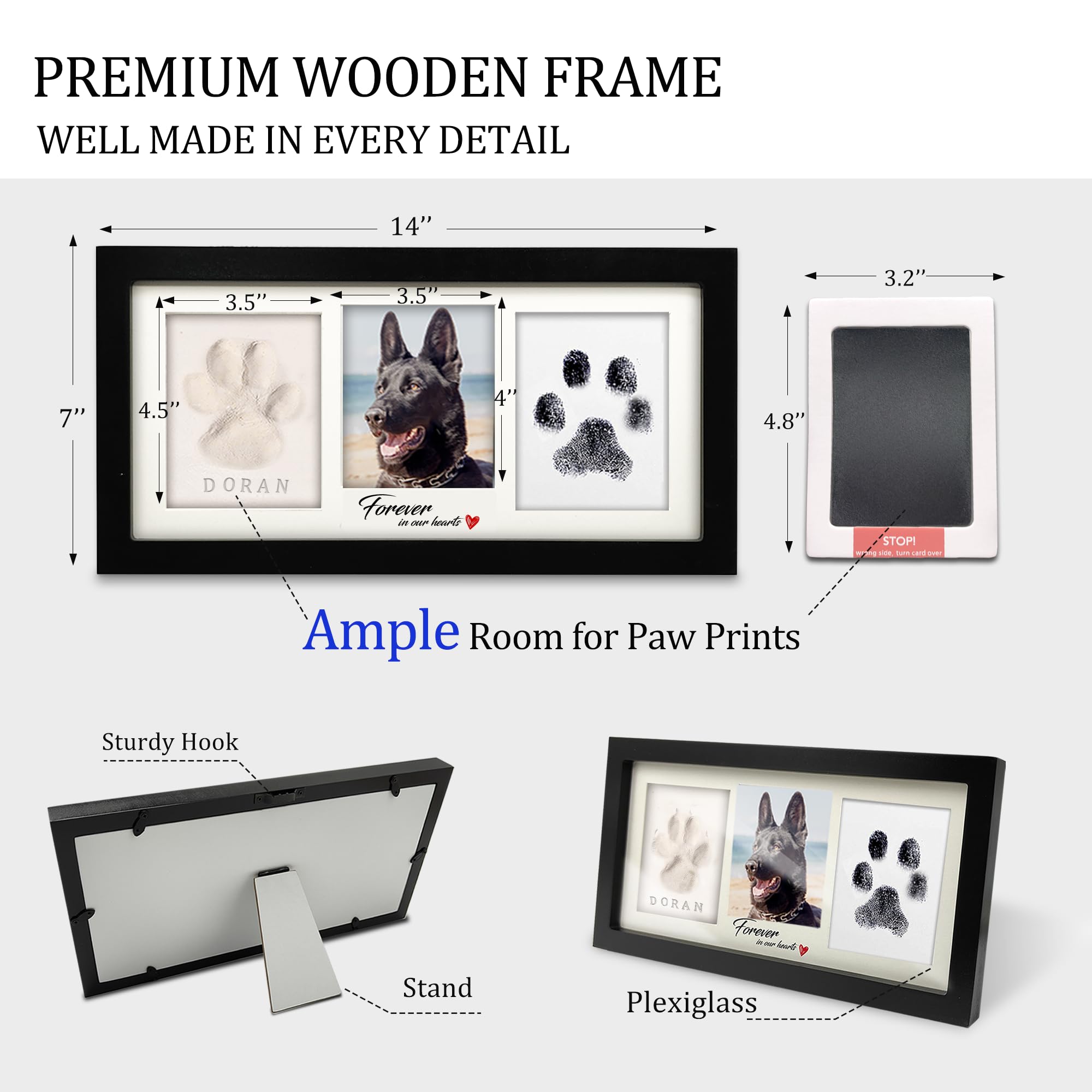 MYPAWLETS montaje en marco con plexiglas protegiendo impresiones