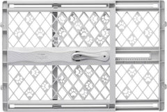 MYPET puerta frontal gris claro mostrando diseño y estabilidad