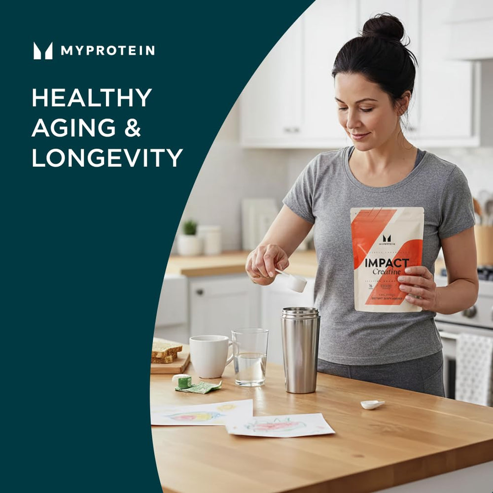Myprotein comparación de tamaño del envase y porciones