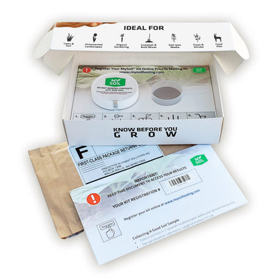 MySoil lab report and recommendations page showing actionable guidance