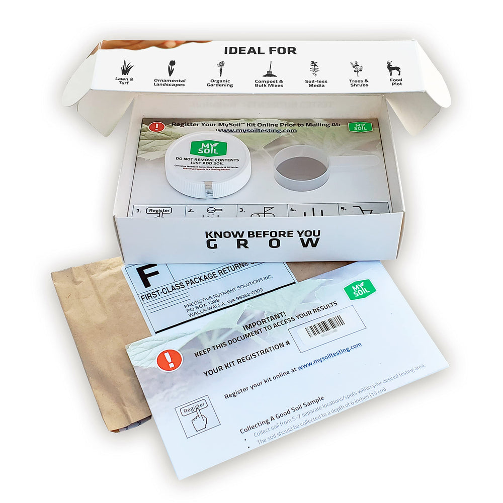 MySoil lab report and recommendations page showing actionable guidance