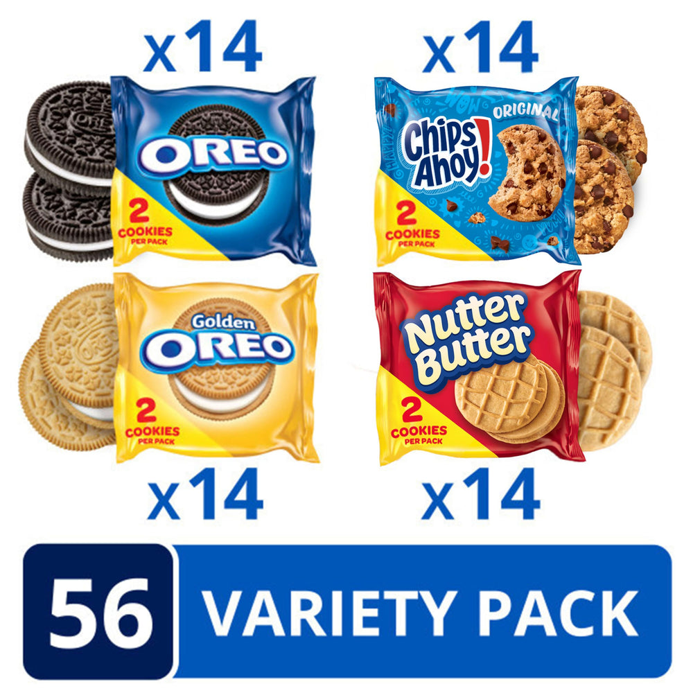 NABISCO open snack pack with two cookies showing portion control and freshness
