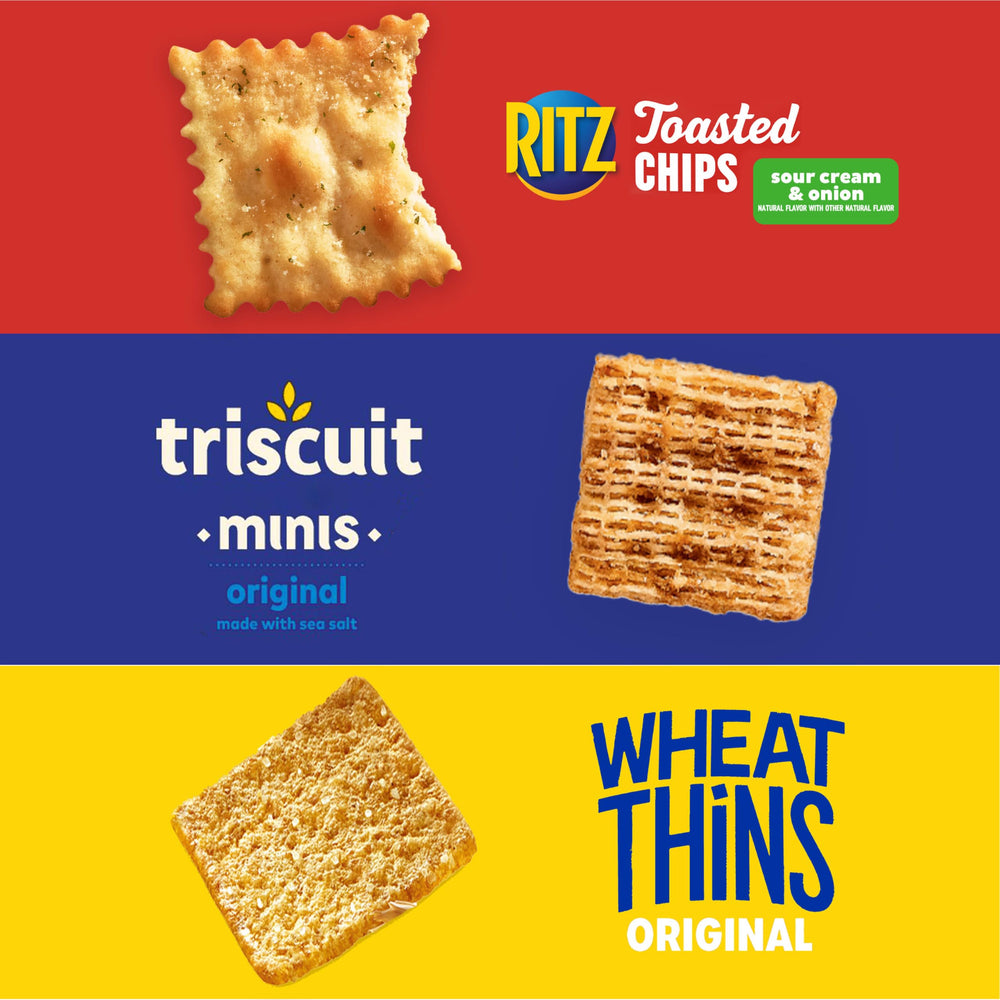 NABISCO Triscuit Minis close-up exhibiendo fibra y textura vegana