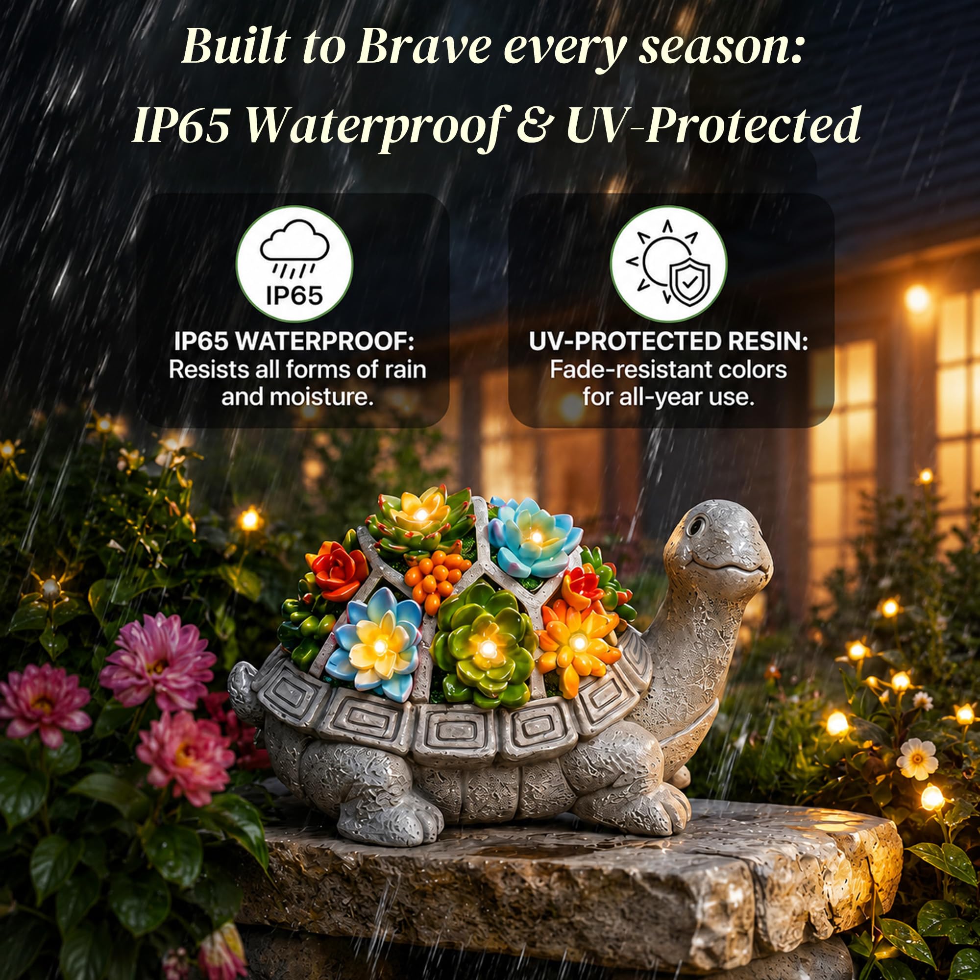 Nacome turtle in garden setting providing decorative curb appeal