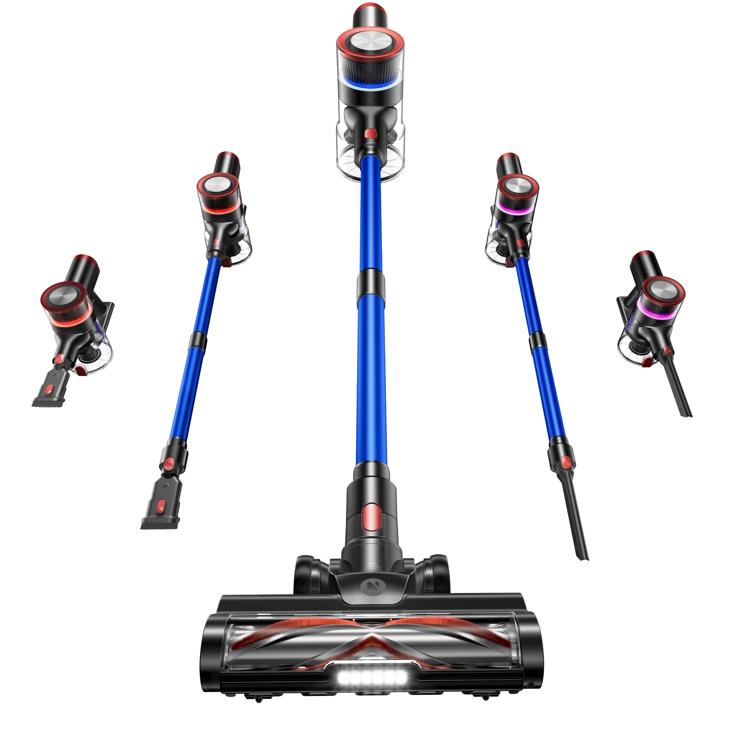 NADALY front view showing compact stick design and ergonomic handle benefit: easy storage