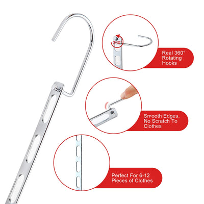 NAKBINX horizontal linking with multiple garments showing compact, tidy wardrobe benefit