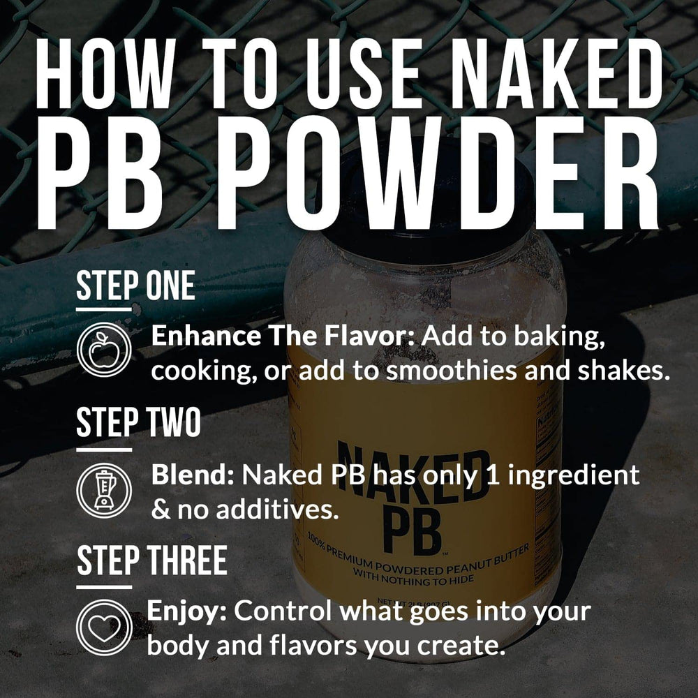 NAKED escena de cocina con recetas usando polvo, opción saludable