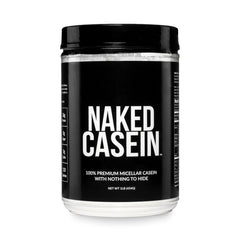 NAKED casein vista frontal del envase que muestra pureza y etiqueta