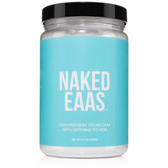 NAKED envase frontal del polvo EAAs mostrando diseño y cantidad