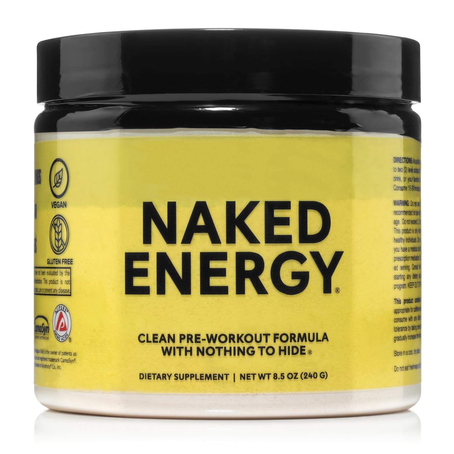 NAKED Energy envase frontal mostrando diseño y pureza del producto