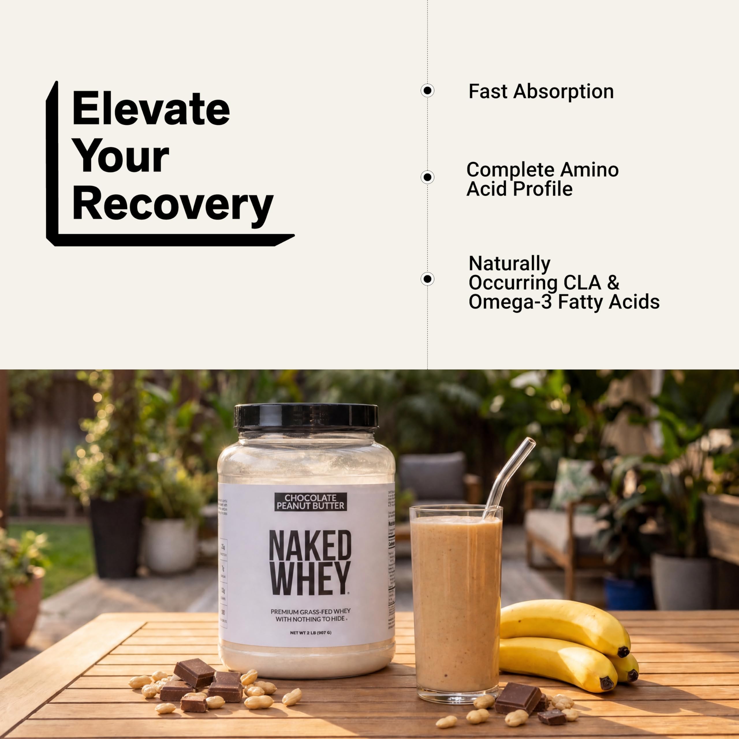 NAKED etiqueta nutricional detallada mostrando gramos de proteína y BCAA