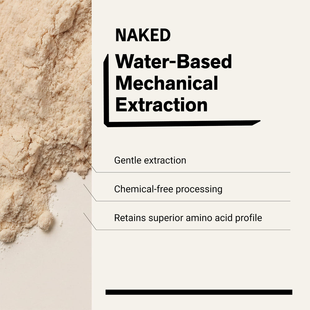NAKED pea smoothie in glass illustrating creamy plant-based protein shake