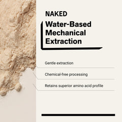 NAKED pea smoothie in glass illustrating creamy plant-based protein shake