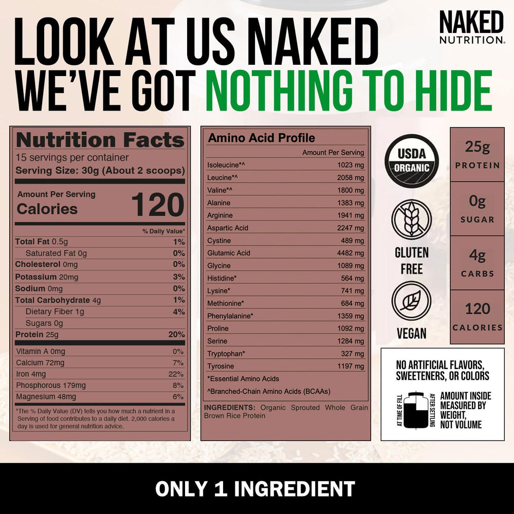 NAKED Rice batido en vaso listo para consumo y energía vegetal