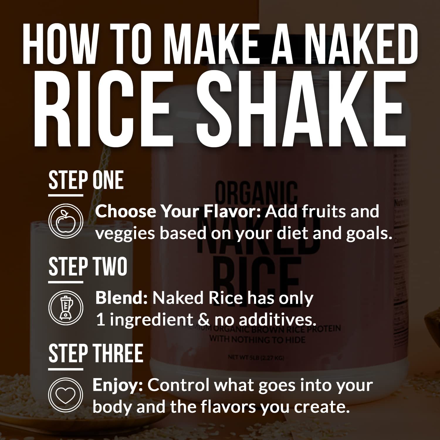 NAKED Rice etiqueta nutricional detalle que muestra información clara