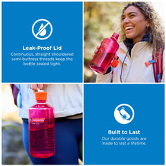 Nalgene tapa detalle con rosca hermética que previene derrames y facilita transporte