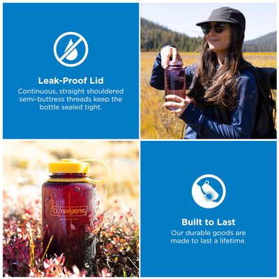 Nalgene boca ancha abierta facilitando hielo y fruta