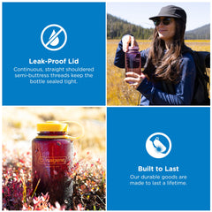 Nalgene boca ancha abierta facilitando hielo y fruta