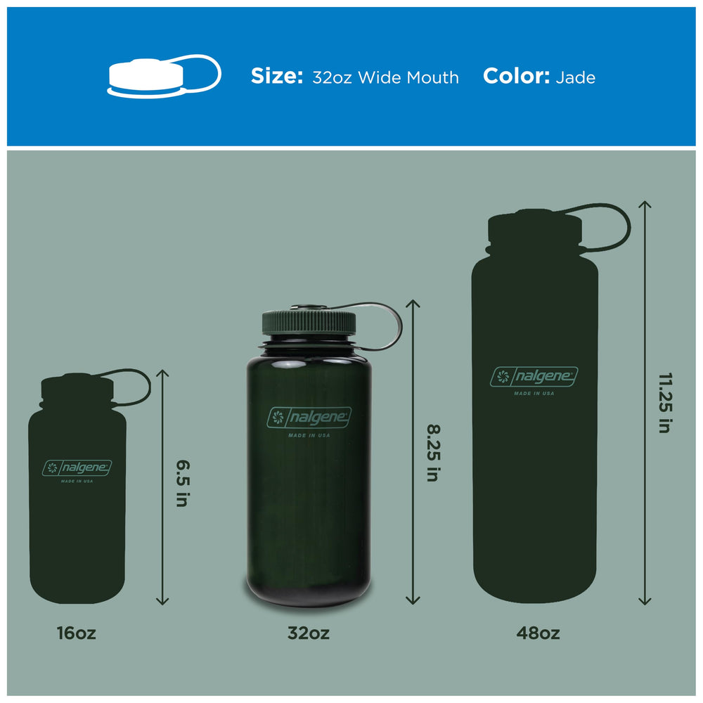 Nalgene botella jade colocada en mochila durante excursión al aire libre