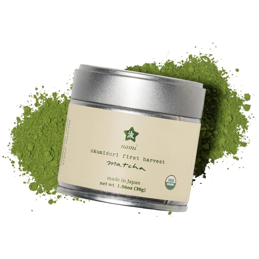 Nami Matcha empaque frontal mostrando sello orgánico y aspecto premium