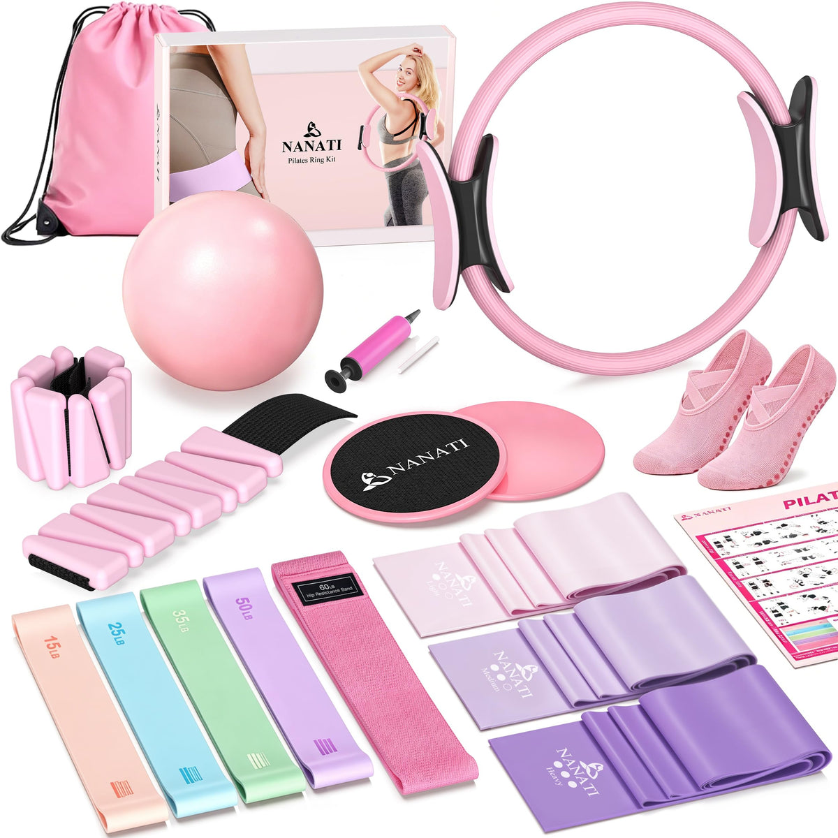 NANATI kit pilates frontal muestra todo el set y conveniencia