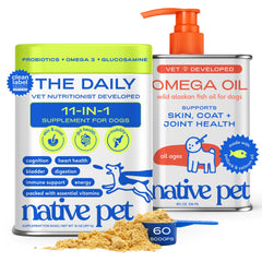 Native Pet vista frontal del pack que muestra ambos productos y beneficios