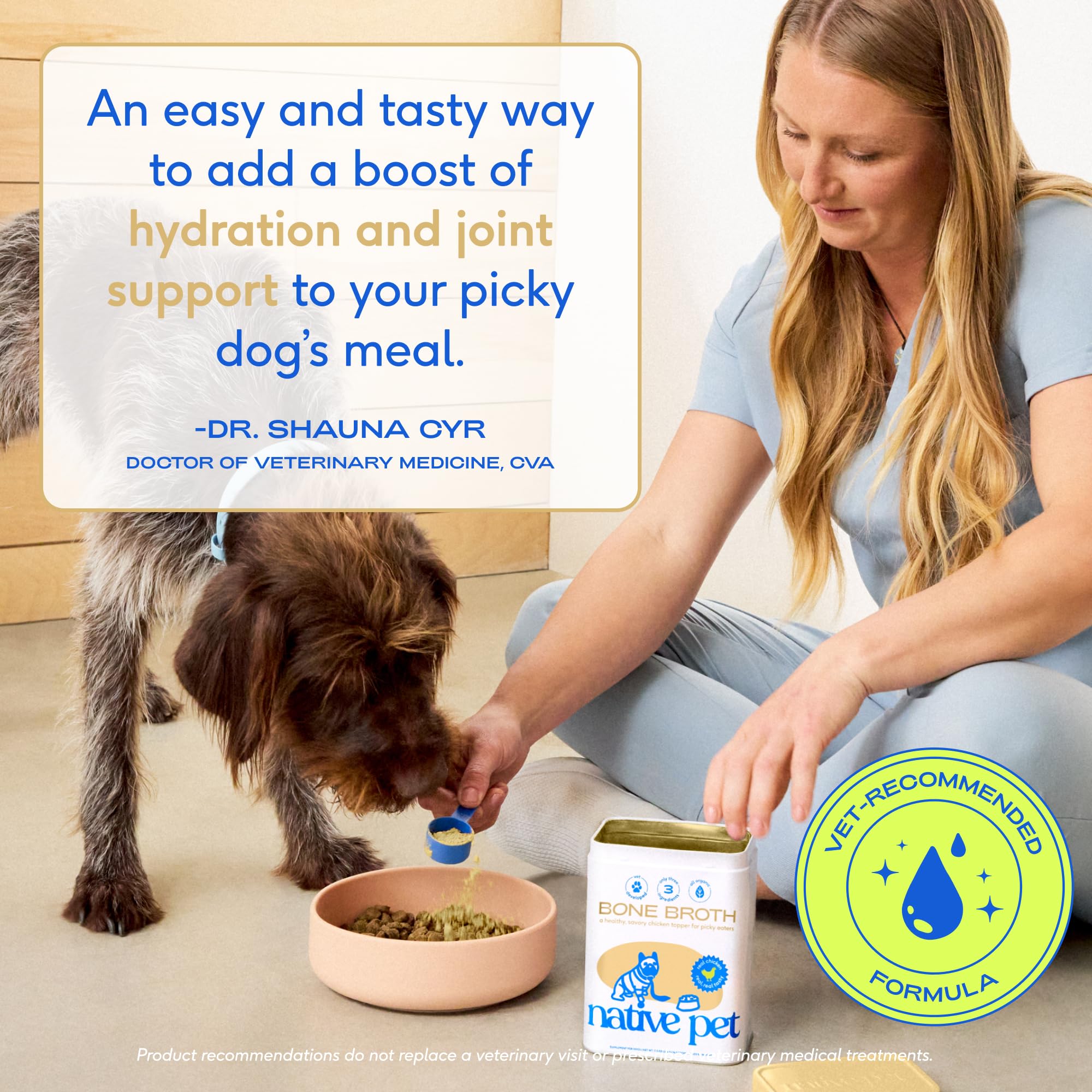 Native Pet etiqueta con información nutricional vet-formulada clara