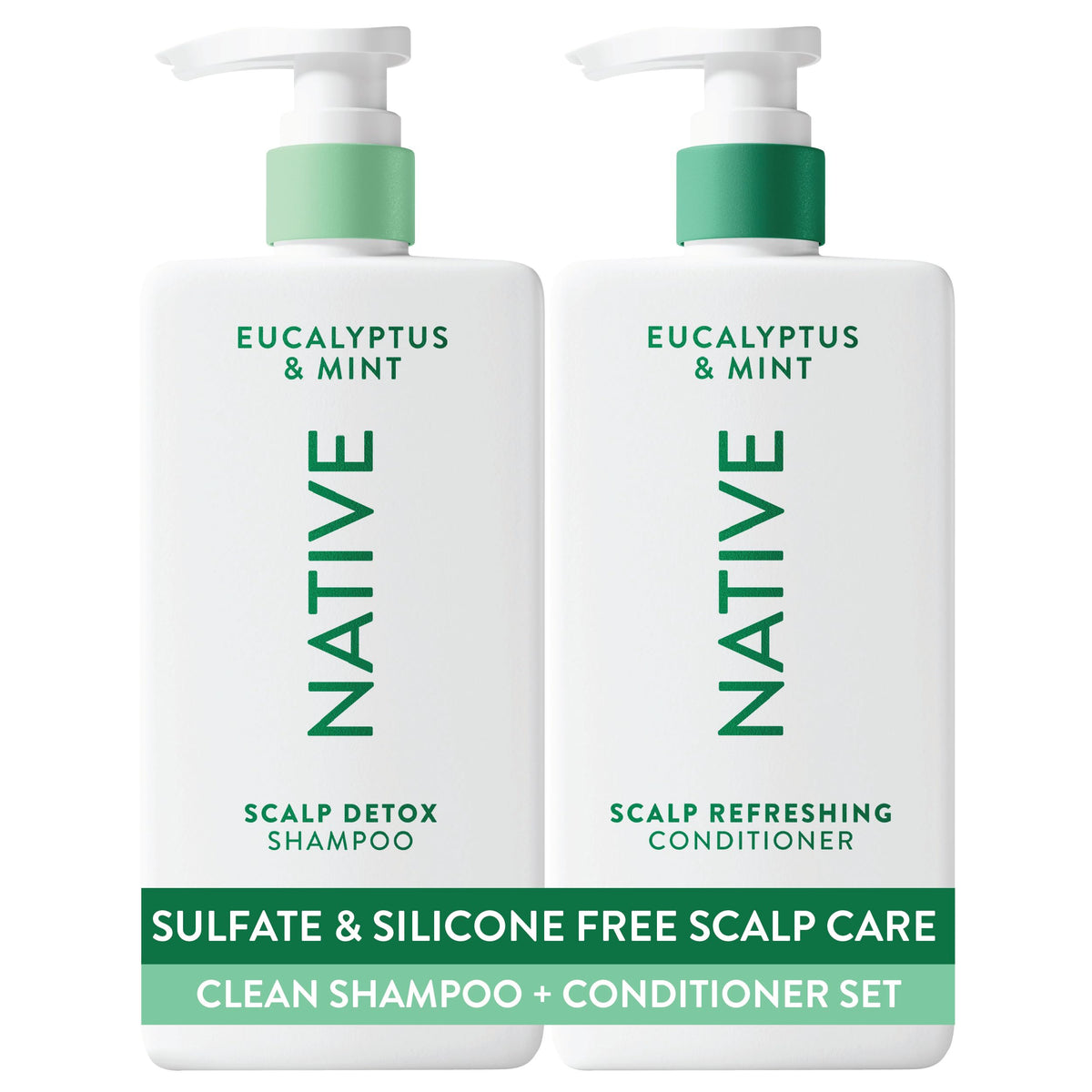 Native front packaging of scalp detox duo showing clean design and benefit