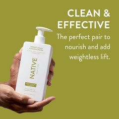Native crema de acondicionador enfocando textura nutritiva