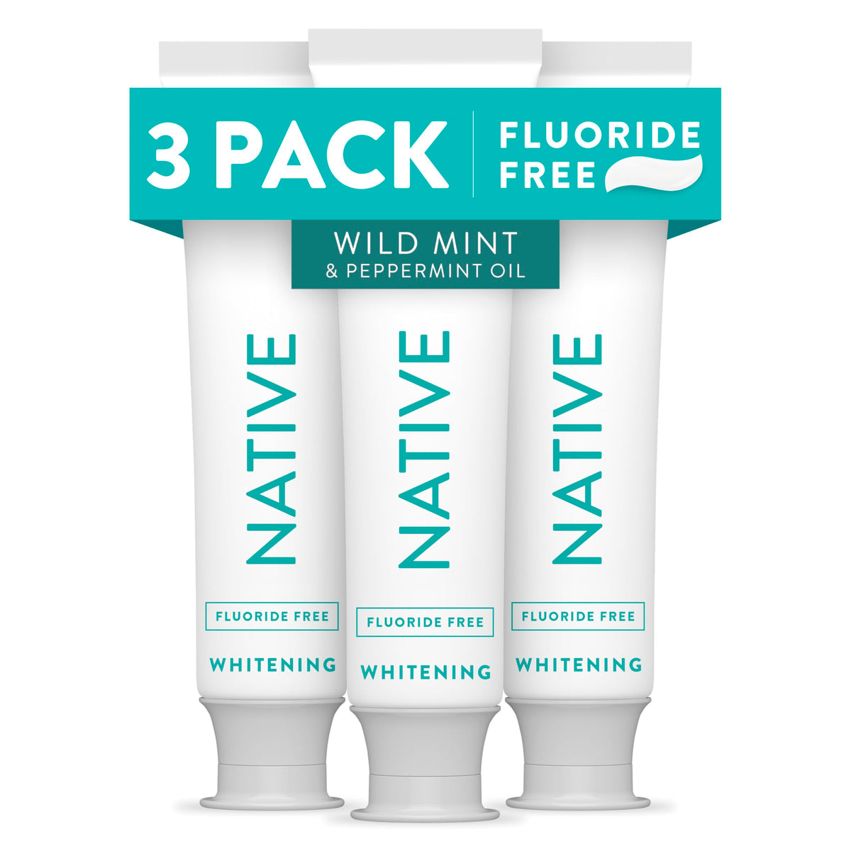 Native tubo frontal mostrando etiqueta y sabor Wild Mint refrescante