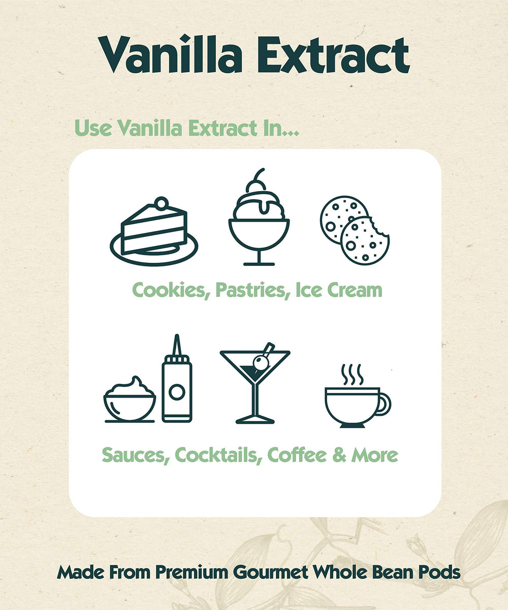 Native Vanilla botella abierta con cucharada para dosificar fácilmente