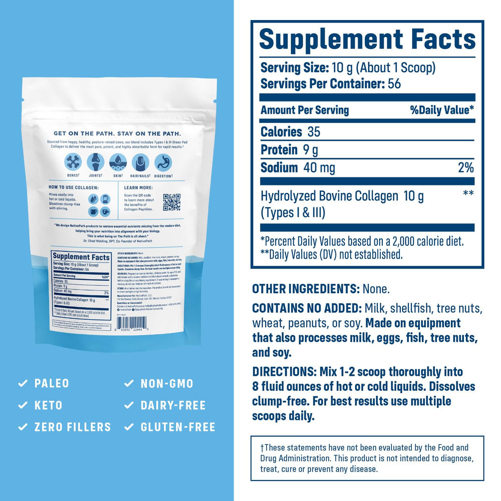 NativePath label and nutrition panel showing ingredient transparency