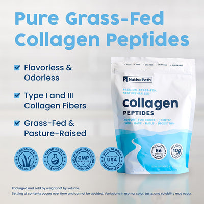 NativePath open jar close-up of collagen powder highlighting fine texture
