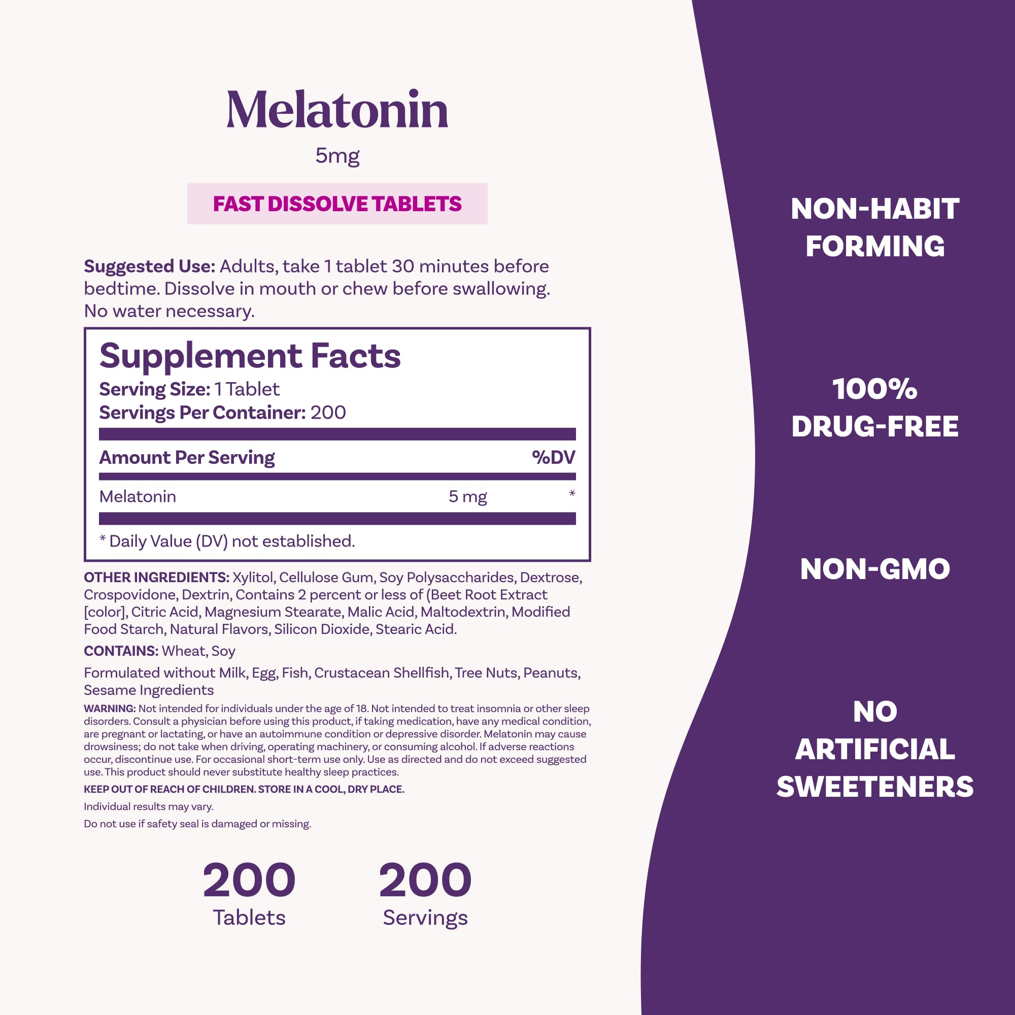Natrol etiqueta con información nutricional clara y datos del producto