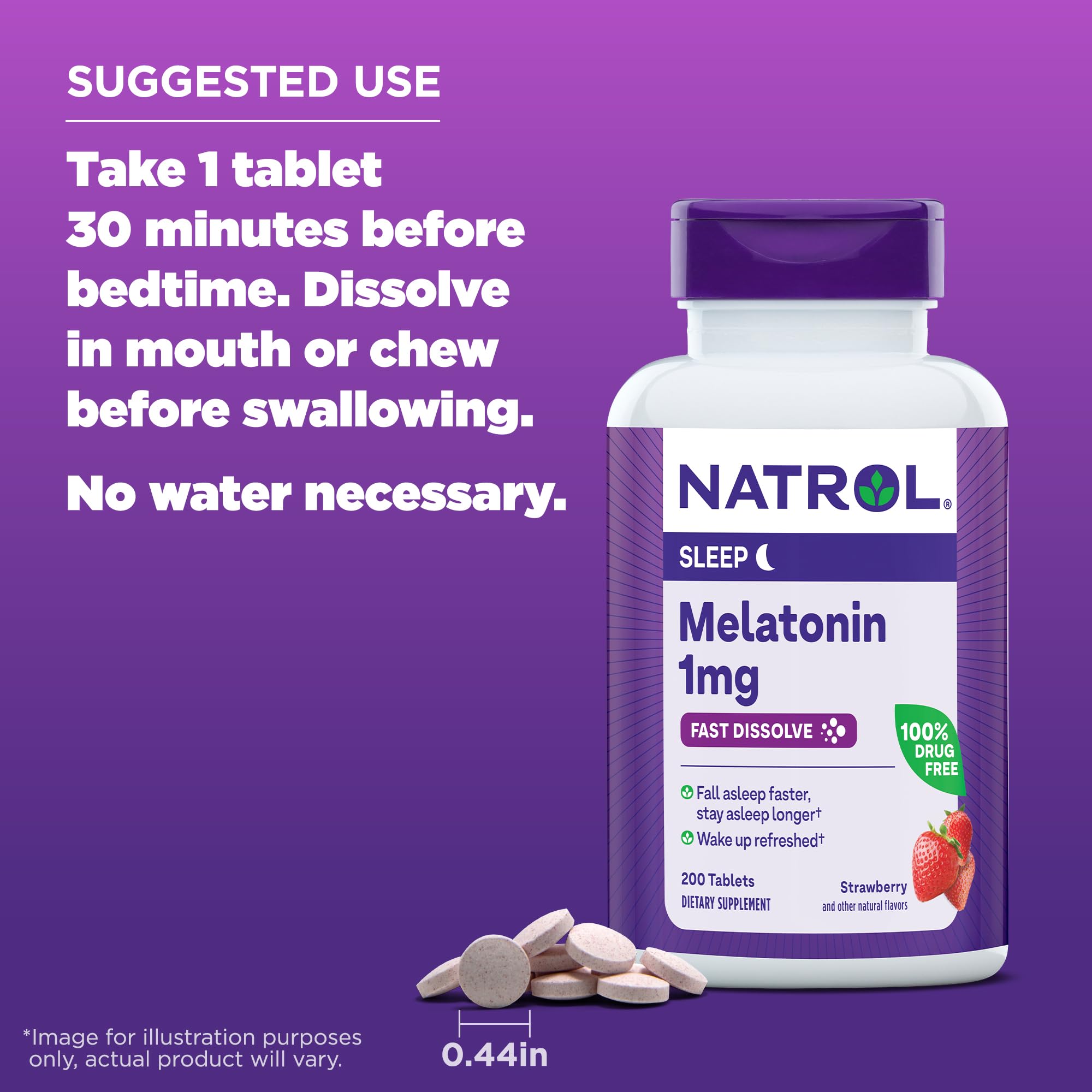 Natrol etiqueta con ingredientes y recomendaciones de uso