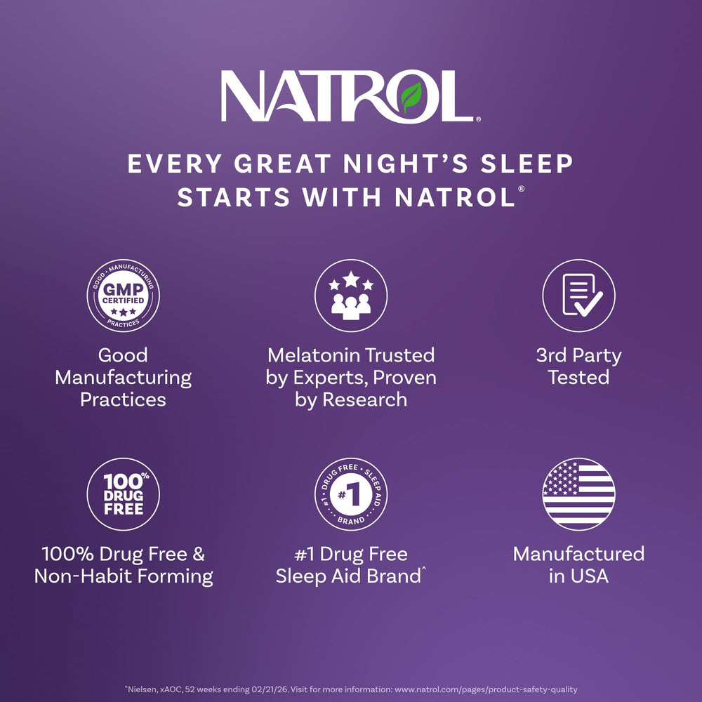 Natrol tabletas dispersas demostrando la consistencia y formato masticable