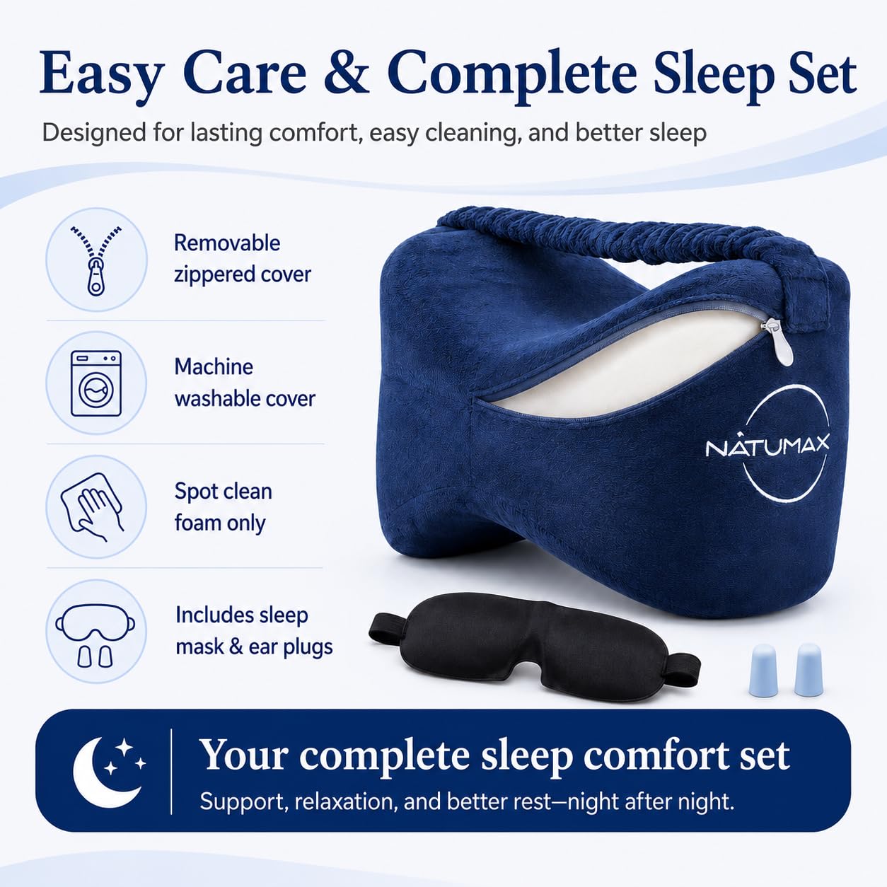 NATUMAX situacion de dormitorio con cojín en cama para un descanso comodo